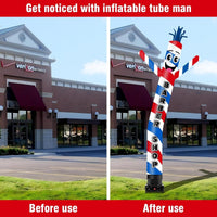 10FT Tall Barber Shop Inflatable Tube Man Set with 3/4 HP Weather-Resistant Blower - goodeny