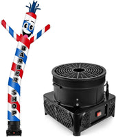 10FT Tall Barber Shop Inflatable Tube Man Set with 3/4 HP Weather-Resistant Blower - goodeny