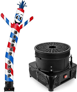 10FT Tall Barber Shop Inflatable Tube Man Set with 3/4 HP Weather-Resistant Blower - goodeny