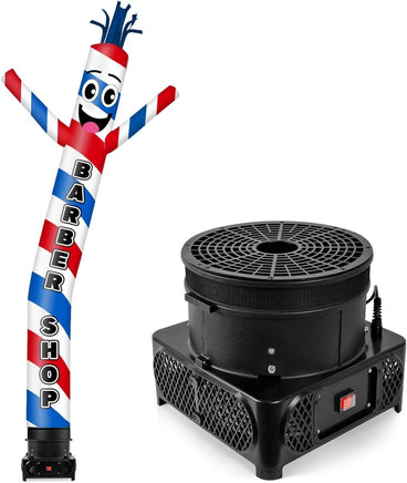 10FT Tall Barber Shop Inflatable Tube Man Set with 3/4 HP Weather-Resistant Blower - goodeny