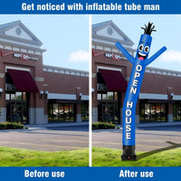 10FT Tall Inflatable Tube Man Open House Wacky Wavy Dancing Guy with 3/4 HP Weather-Resistant Blower (12''Diameter) for Outdoor Decoration Advertising Business Promotion - Blue - goodeny