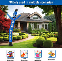 10FT Tall Inflatable Tube Man Open House Wacky Wavy Dancing Guy with 3/4 HP Weather-Resistant Blower (12''Diameter) for Outdoor Decoration Advertising Business Promotion - Blue - goodeny