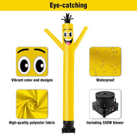 10FT Tall Inflatable Tube Man Set with 3/4 HP Weather-Resistant Blower-Gold - goodeny