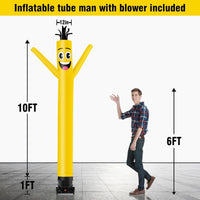 10FT Tall Inflatable Tube Man Set with 3/4 HP Weather-Resistant Blower-Gold - goodeny