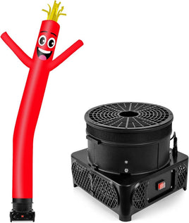 10FT Tall Inflatable Tube Man Set with 3/4 HP Weather-Resistant Blower - Red - goodeny