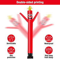 10FT Tall Inflatable Tube Man Set with 3/4 HP Weather-Resistant Blower - Red - goodeny