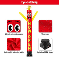 10FT Tall Now Open Inflatable Tube Man Set with 3/4 HP Weather-Resistant Blower-Red - goodeny