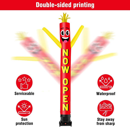 10FT Tall Now Open Inflatable Tube Man Set with 3/4 HP Weather-Resistant Blower-Red - goodeny