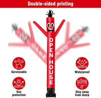 10FT Tall Open House Inflatable Tube Man Set with 3/4 HP Weather-Resistant Blower - Red（副本） - goodeny