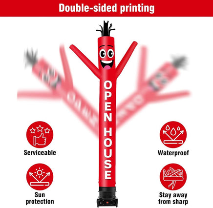 10FT Tall Open House Inflatable Tube Man Set with 3/4 HP Weather-Resistant Blower - Red（副本） - goodeny