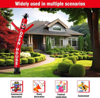 10FT Tall Open House Inflatable Tube Man Set with 3/4 HP Weather-Resistant Blower - Red（副本） - goodeny