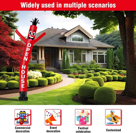 10FT Tall Open House Inflatable Tube Man Set with 3/4 HP Weather-Resistant Blower - Red（副本） - goodeny