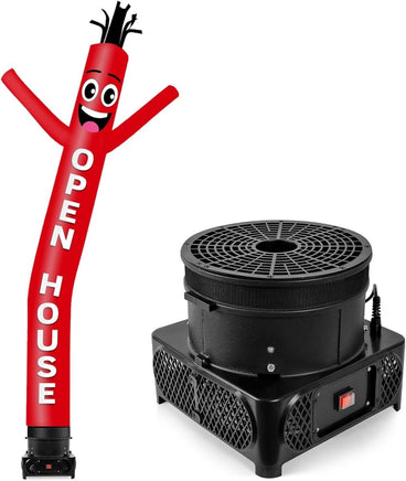 10FT Tall Open House Inflatable Tube Man Set with 3/4 HP Weather-Resistant Blower - Red（副本） - goodeny