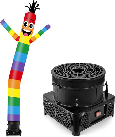 10FT Tall Rainbow Inflatable Tube Man Set with 3/4 HP Weather-Resistant Blower - goodeny
