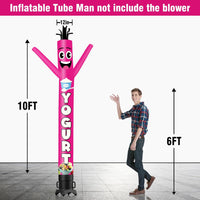 6 10 15 20FT Tall Yogurt Waving Inflatable Tube Man(Blower Not Included)
