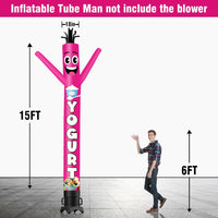 6 10 15 20FT Tall Yogurt Waving Inflatable Tube Man(Blower Not Included)