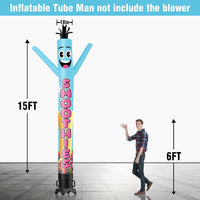 6 10 15 20FT Tall Smoothies Waving Inflatable Tube Man(Blower Not Included)