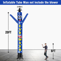 6 10 15 20FT Tall Car Wash Blue Waving Inflatable Tube Man(Blower Not Included)