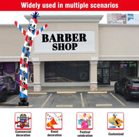 20FT Tall Barber Shop Inflatable Tube Man Set with 1.5 HP Weather-Resistant Blower - goodeny