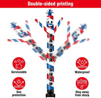 20FT Tall Barber Shop Inflatable Tube Man Set with 1.5 HP Weather-Resistant Blower - goodeny