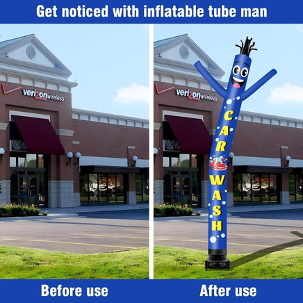 20FT Tall Inflatable Tube Man Car Wash Wacky Wavy Dancing Guy with 1.5 HP Weather-Resistant Blower (18''Diameter) for Outdoor Decoration Advertising Business Promotion - goodeny