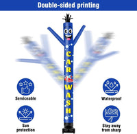 20FT Tall Inflatable Tube Man Car Wash Wacky Wavy Dancing Guy with 1.5 HP Weather-Resistant Blower (18''Diameter) for Outdoor Decoration Advertising Business Promotion - goodeny