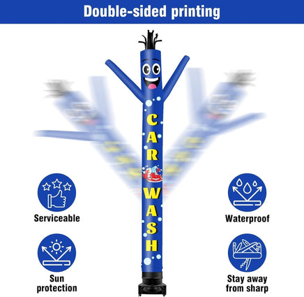 20FT Tall Inflatable Tube Man Car Wash Wacky Wavy Dancing Guy with 1.5 HP Weather-Resistant Blower (18''Diameter) for Outdoor Decoration Advertising Business Promotion - goodeny