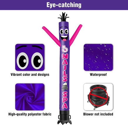 20FT Tall Nails & Spa Waving Inflatable Tube Man(Blower Not Included) - goodeny