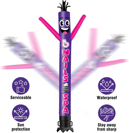 20FT Tall Nails & Spa Waving Inflatable Tube Man(Blower Not Included) - goodeny