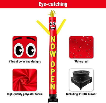 20FT Tall Now Open Inflatable Tube Man Set with 1.5 HP Weather-Resistant Blower - goodeny
