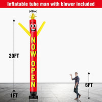 20FT Tall Now Open Inflatable Tube Man Set with 1.5 HP Weather-Resistant Blower - goodeny