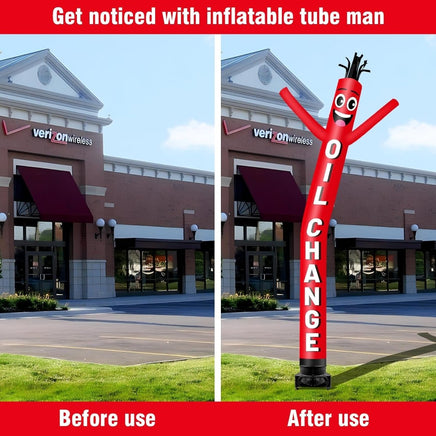 20FT Tall Oil Change Inflatable Tube Man Set with 1.5 HP Weather-Resistant Blower - goodeny