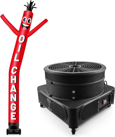 20FT Tall Oil Change Inflatable Tube Man Set with 1.5 HP Weather-Resistant Blower - goodeny