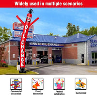 20FT Tall Oil Change Inflatable Tube Man Set with 1.5 HP Weather-Resistant Blower - goodeny