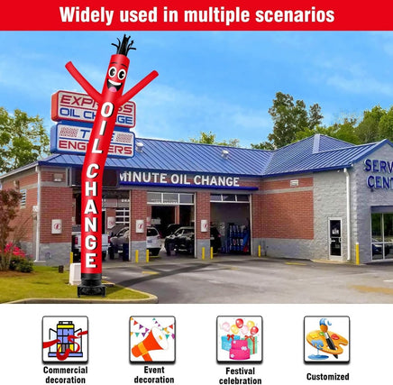 20FT Tall Oil Change Inflatable Tube Man Set with 1.5 HP Weather-Resistant Blower - goodeny