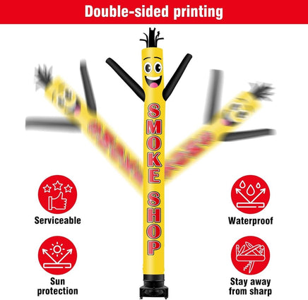 20FT Tall Smoke Shop Inflatable Tube Man Set with 1.5 HP Weather-Resistant Blower - goodeny
