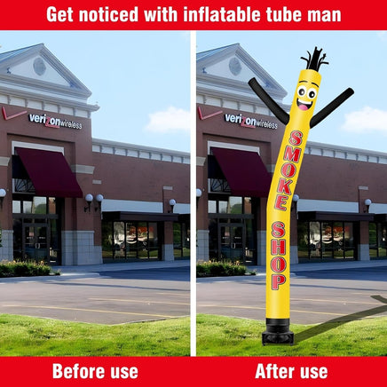 20FT Tall Smoke Shop Inflatable Tube Man Set with 1.5 HP Weather-Resistant Blower - goodeny