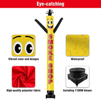 20FT Tall Smoke Shop Inflatable Tube Man Set with 1.5 HP Weather-Resistant Blower - goodeny