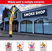 20FT Tall Smoke Shop Inflatable Tube Man Set with 1.5 HP Weather-Resistant Blower - goodeny