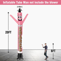 6 10 15 20FT Tall Milkshakes Pink Waving Inflatable Tube Man(Blower Not Included)