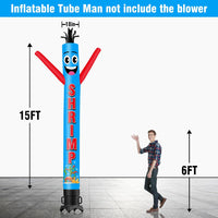 6 10 15 20FT Tall Shrimp Waving Inflatable Tube Man(Blower Not Included)
