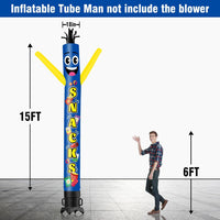 6 10 15 20FT Tall Snacks Waving Inflatable Tube Man(Blower Not Included)