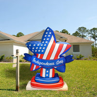 4th of July Patriotic Inflatable with LED – Red, White & Blue Yard Decor - goodeny