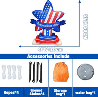 4th of July Patriotic Inflatable with LED – Red, White & Blue Yard Decor - goodeny