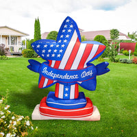 4th of July Patriotic Inflatable with LED – Red, White & Blue Yard Decor - goodeny
