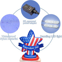 4th of July Patriotic Inflatable with LED – Red, White & Blue Yard Decor - goodeny