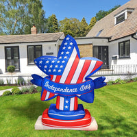 4th of July Patriotic Inflatable with LED – Red, White & Blue Yard Decor - goodeny