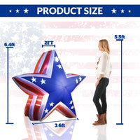 5.4FT 4th of July USA Star Inflatable Decoration with LED Lights - goodeny