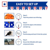 5.4FT 4th of July USA Star Inflatable Decoration with LED Lights - goodeny
