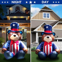 5.6FT 4th of July Bear LED Inflatable Yard Decorations - goodeny